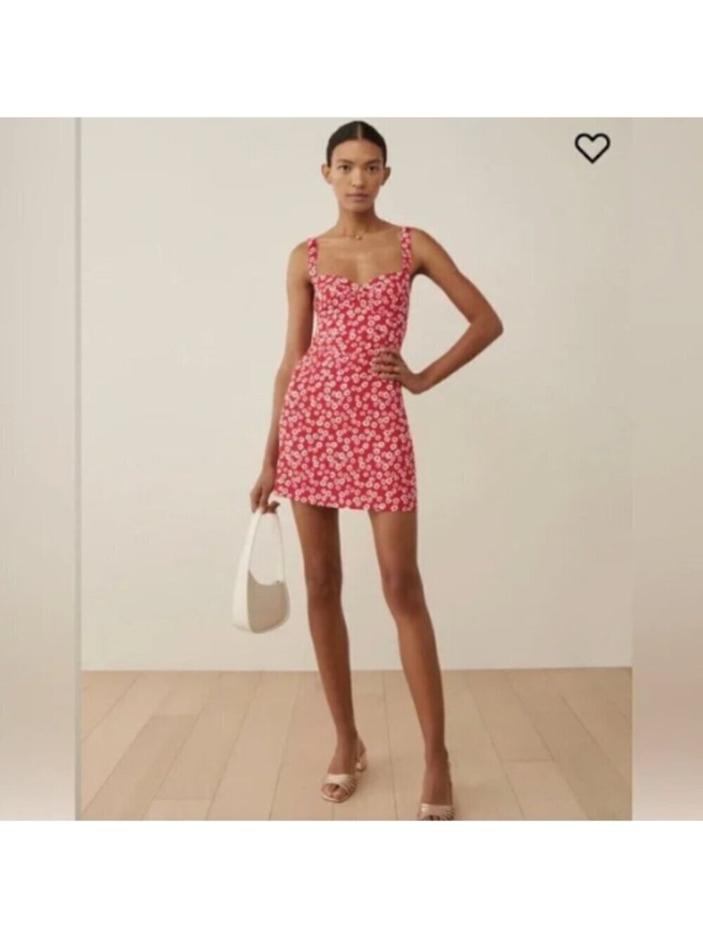 Reformation Baldwin Dress Red Daisy Print Mini Dress 4 - Picture 2 of 14